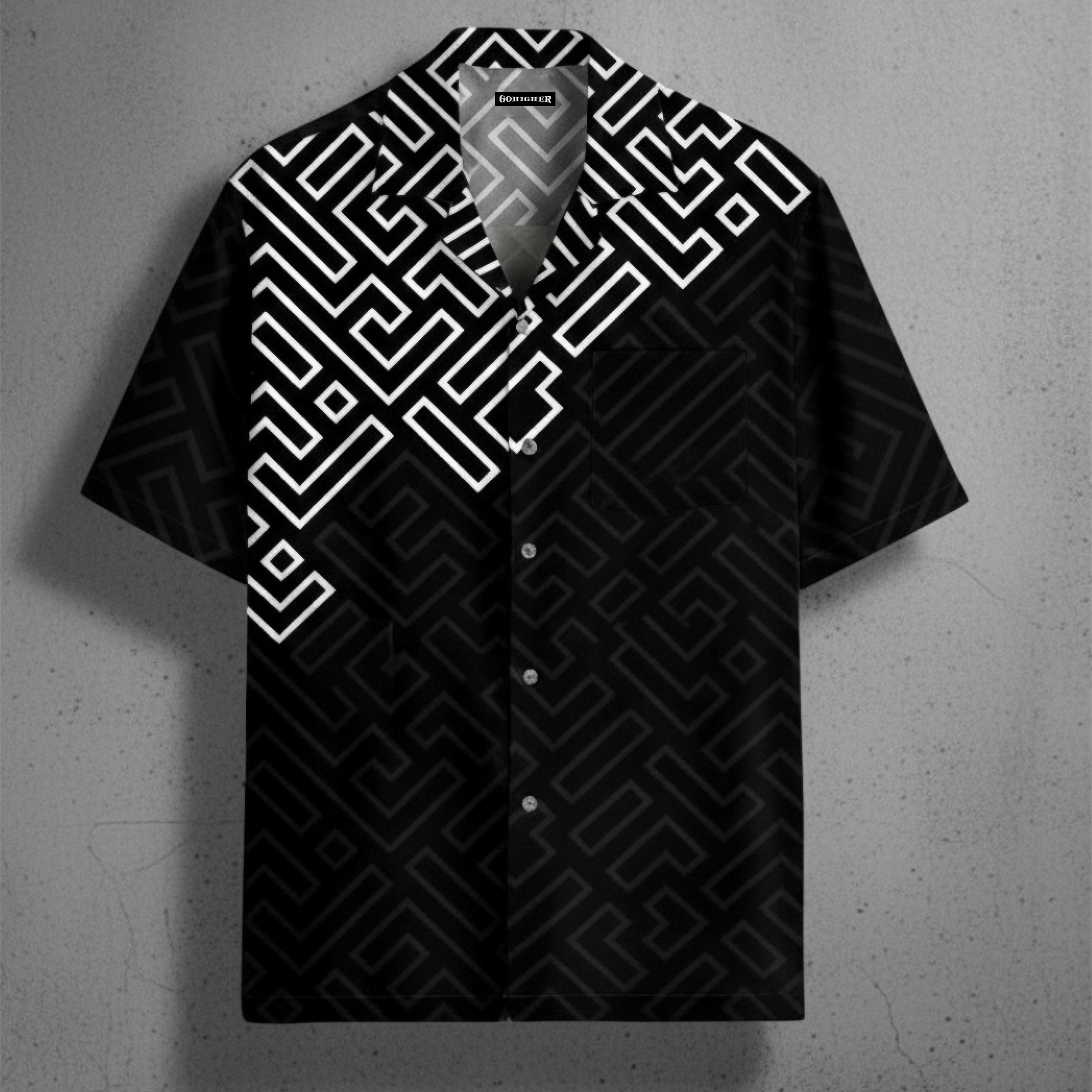 Geometric black shirt