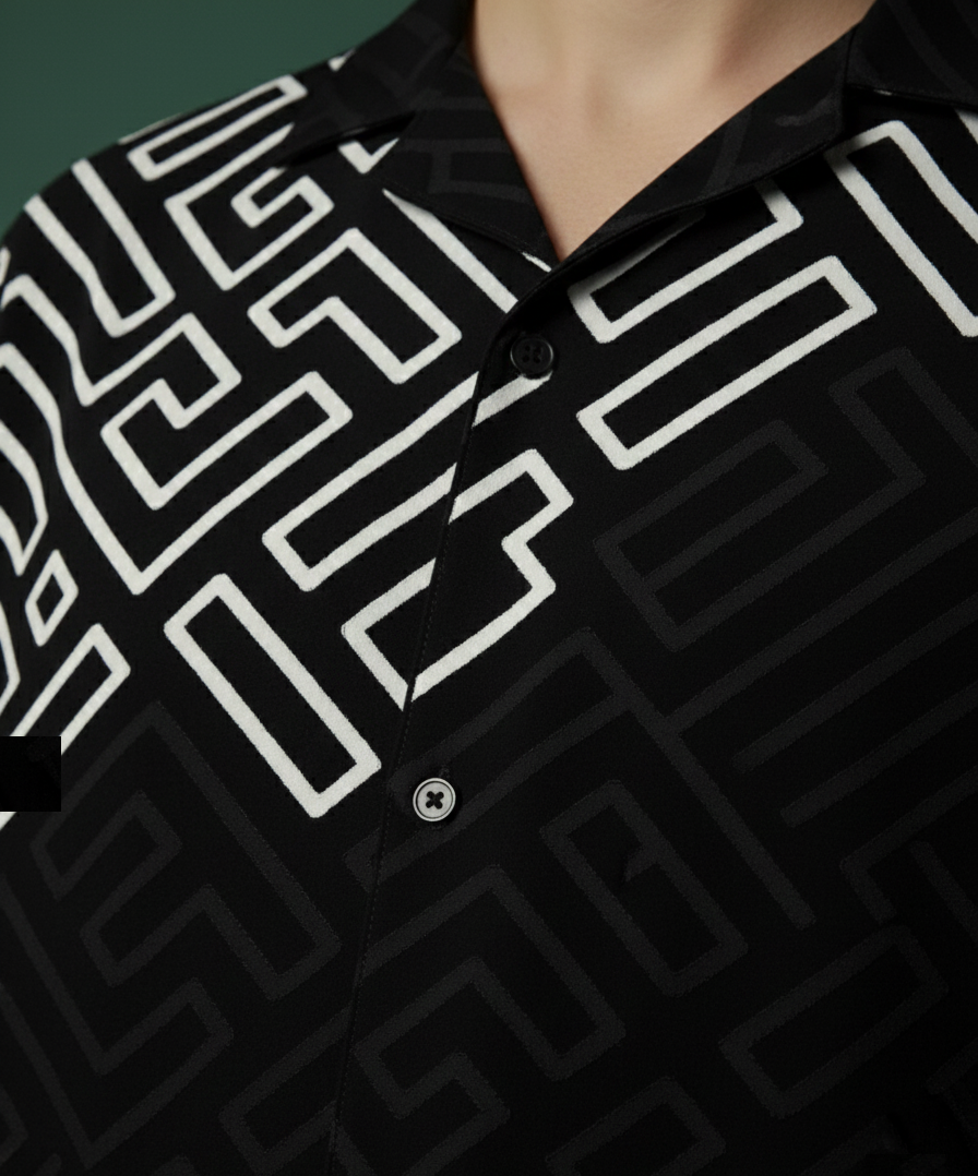 Geometric black shirt