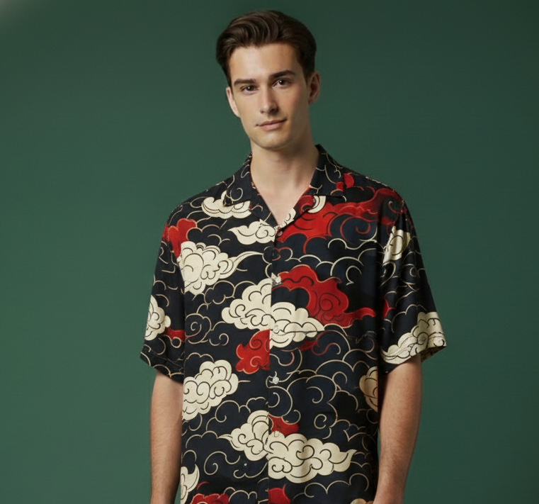 Dynamic Cloud Pattern Shirt