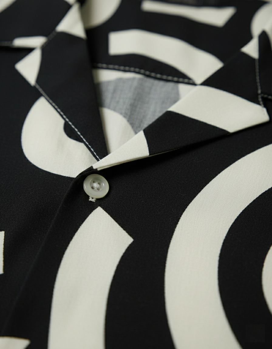 Chemise à motif labyrinthe complexe - Esthétique moderne sombre