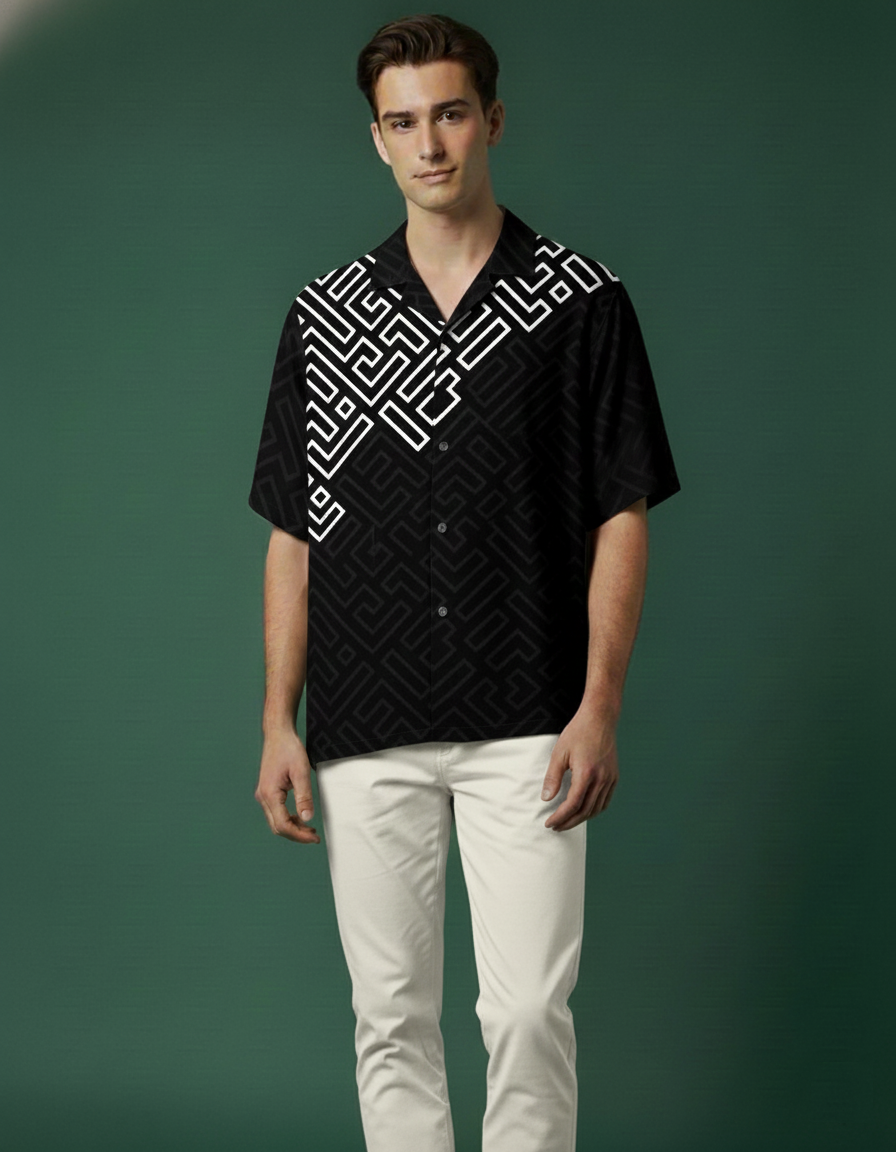 Geometric black shirt