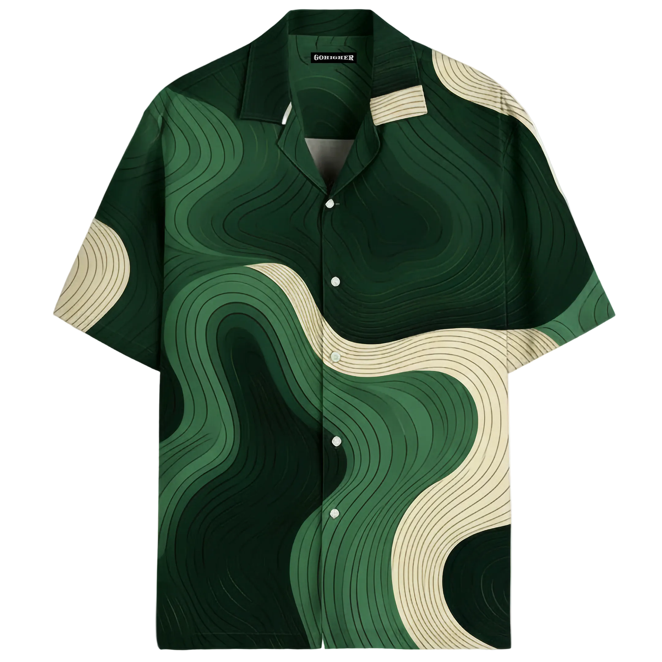 Green Wave Cuban Shirt